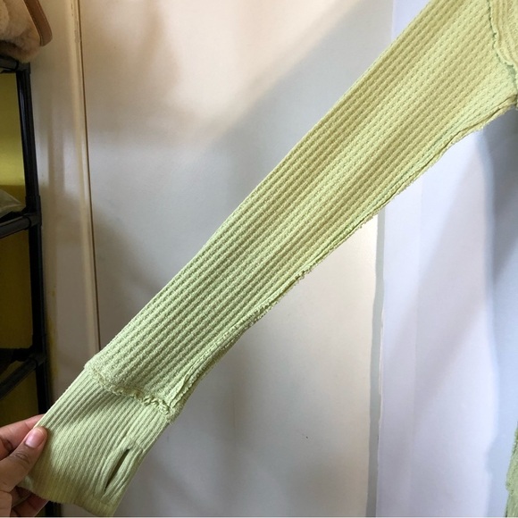 FP We the Free Green North Shore Thermal Waffle Knit Oversized Tunic Top Small - Picture 8 of 12